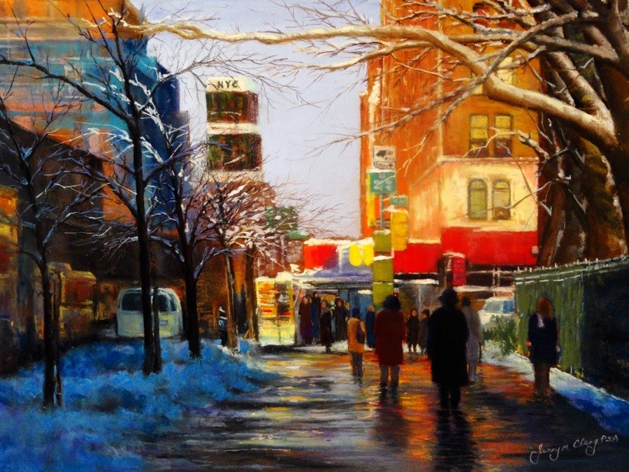 NYC WinterScene_Reflection
