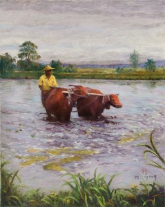 25.陳玲銖 Nancy Y_u6625u8015Rice Farmer in Barli 80 x 60cm