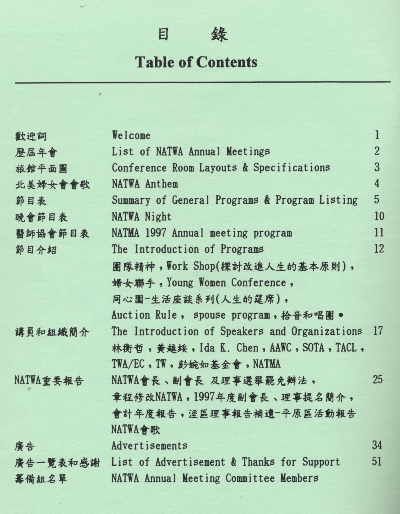 NATWA年會手冊 1997-2