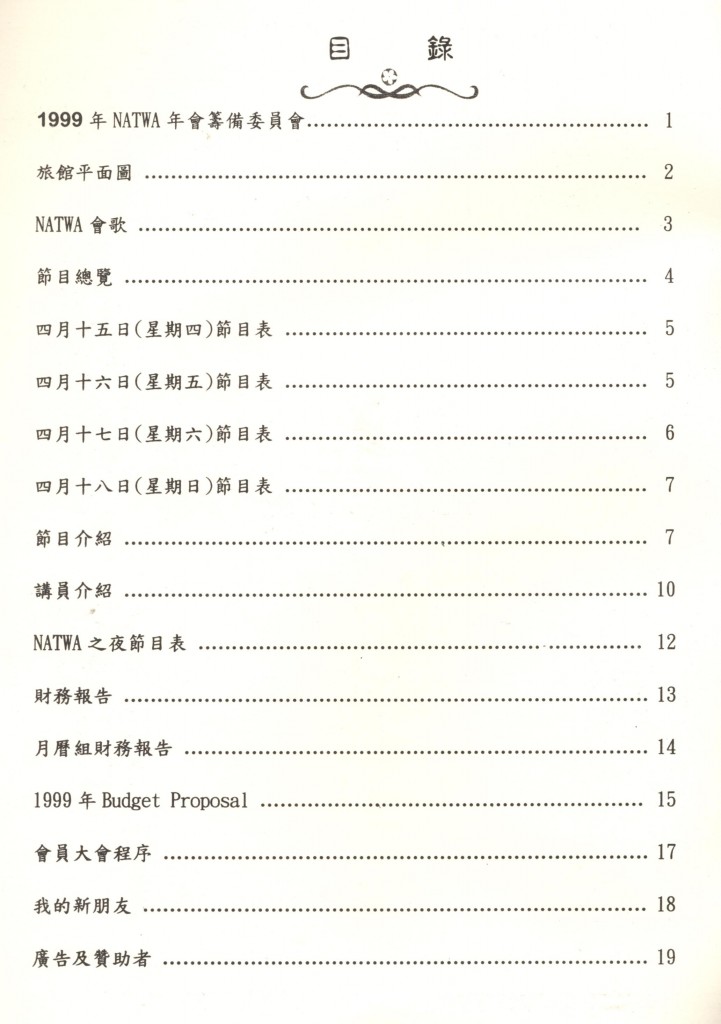 NATWA年會手冊 1999-2