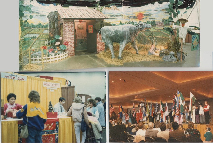 1985 IFF 文化亭-台灣農村&水牛、國旗遊行、抽籤卜卦