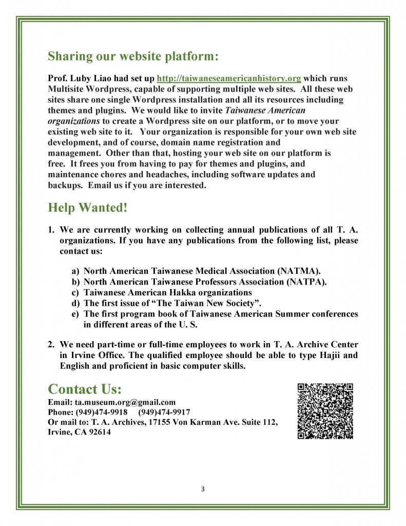 Newsletter of T.A. Archives June , 2015 - 0003