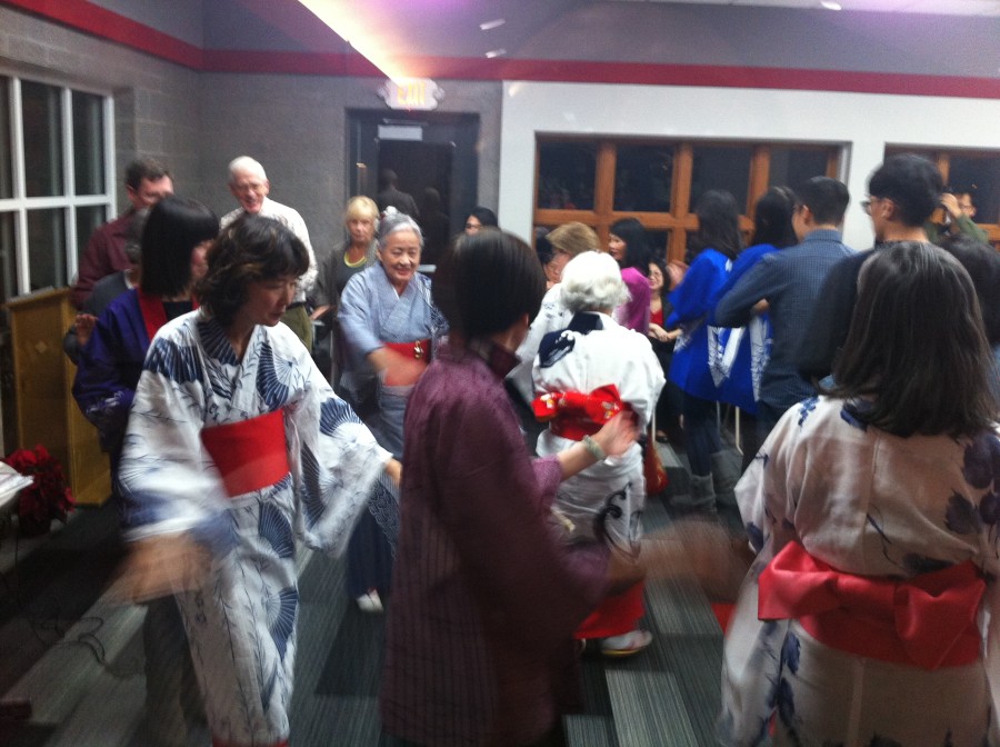 Japanese group dance with audience