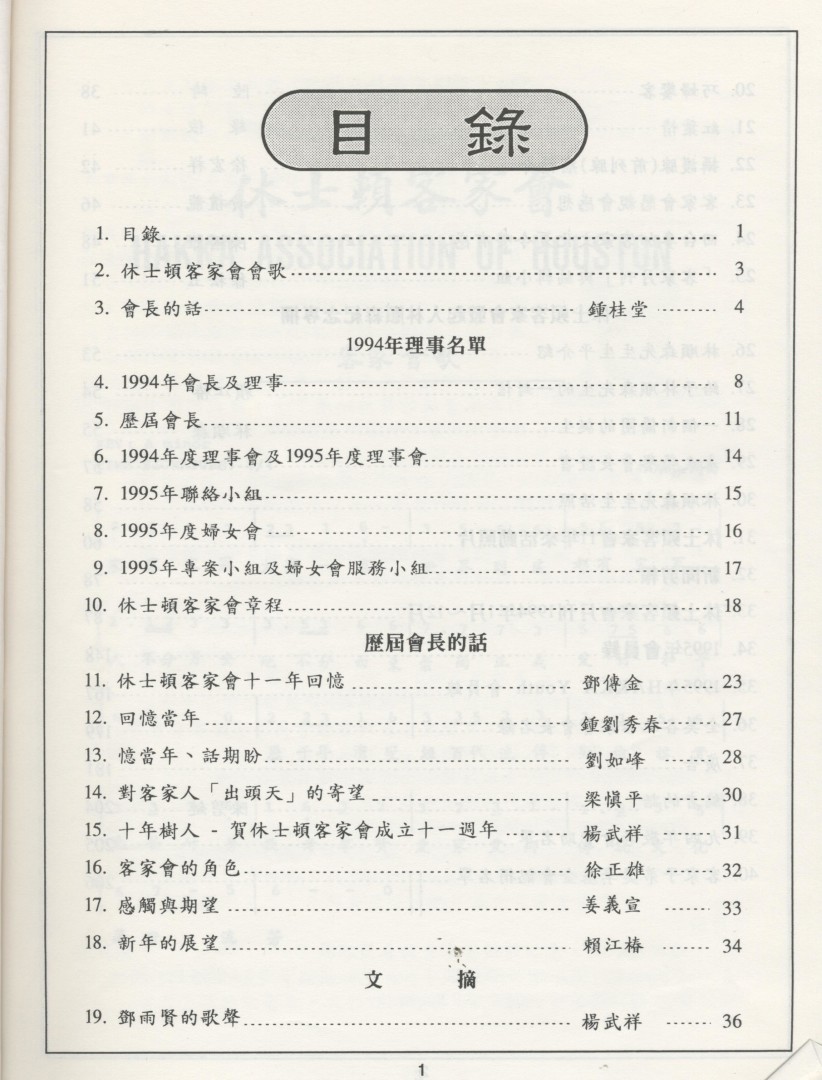 954_休士頓客家會1994會刊 (十一週年紀念會刊) - 0002